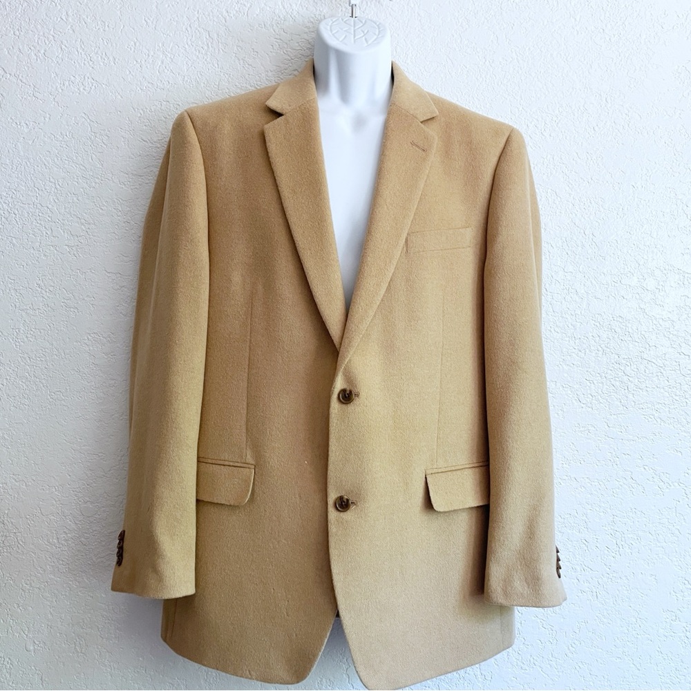 Michael Kors Men's Tan Camel Hair Tan Blazer Macy's Studio 42L Coat Defect